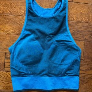 lululemon athletica High-Neck Seamless Sports Bra in Bright Blue
